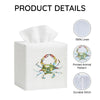 EmbroideryLinen.VN Square Tissue Box Cover Cute Set of 2, Blue & Green Crab