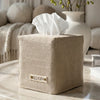 Stylish Tissue Box Cover - Beige Linen Holder for Square Tissue Boxes