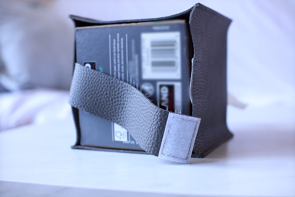 Carrot’s Den PU Leather Tissue Box Cover Holder, Bathroom Decor, Black