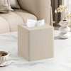 Cretkhp PU Leather Square Tissue Box Cover Tissue Box Holder Cube (Beige)