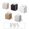 Tissue Box Cover PU Leather Tissue Holder Square Decorative Home Decor Cube Boxes for Bathroom, Kitchen, Nightstand, Office Desk Essentials, Light Gray