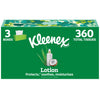 Kleenex Lotion Facial Tissues, 3 Flat Boxes, 120 Tissues per Box