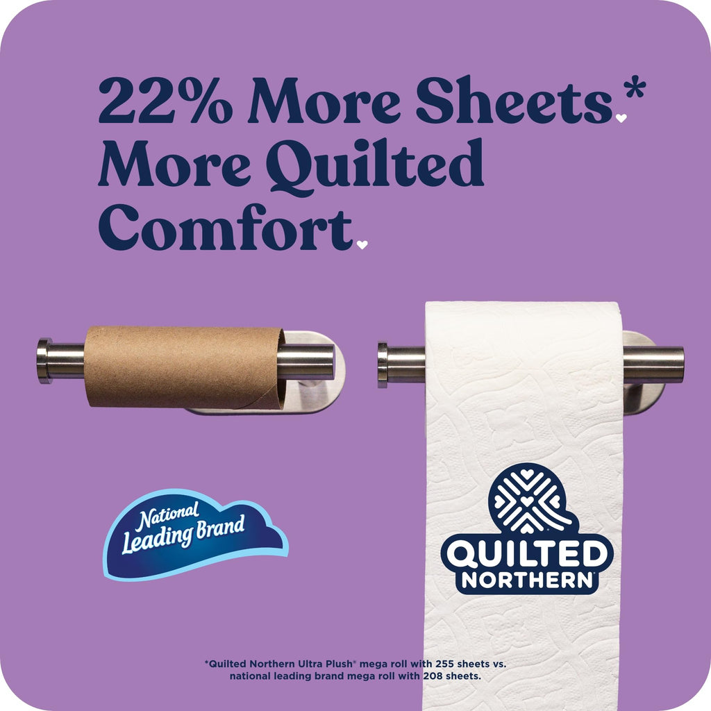 Quilted Northern Toilet Paper, Ultra Plush, 24 Mega Rolls, Bath Tissue