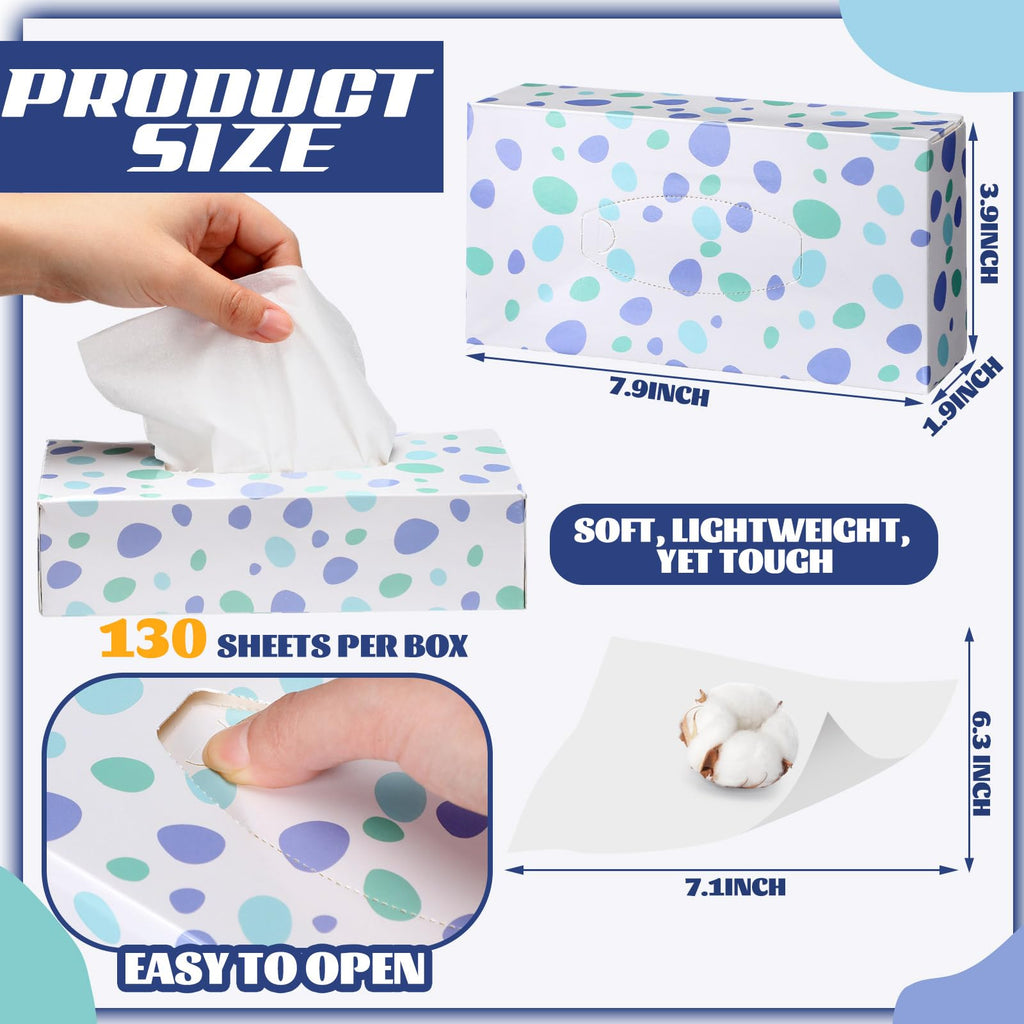Yinder 12 Pack Facial Tissue Boxe Cube Tissue for Classroom, Spot