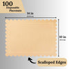 Ur-Way Kraft Paper Placemats Pack: 10 x 14 inch Light Brown Scalloped Edged Disposable Kraft Paper Place Mats for Dining - Perfect for Rustic Farmhouse, Wedding, or Holiday Table Decor