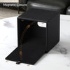 JLAMBOM PU Leather Tissue Box Cover Square, Cube Tissue Box Holder (Black)