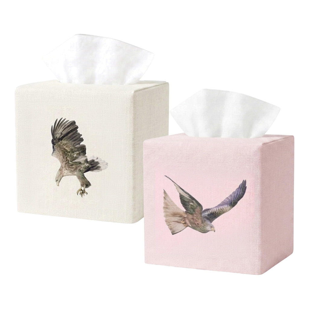 EmbroideryLinen.VN Square Tissue Box Cover Cute Set of 2, Eagle
