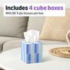 Amazon Basics Ultra-Soft 3-Ply Premium Facial Tissues, 264 Count (4 Cube Boxes of 66) (Previously Presto!)