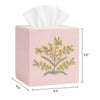 EmbroideryLinen.VN Square Tissue Box Cover Cute Set of 2, Pink