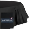 HOUZZKINGZ USA Black Paper Tablecloths for Round Tables | 82" 4 Pack | 3-Ply Premium Paper & Plastic Table Cloths for Parties Disposable