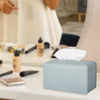 Tissue Box Cover Rectangle Leather Facial Paper Holder, PowderBlue
