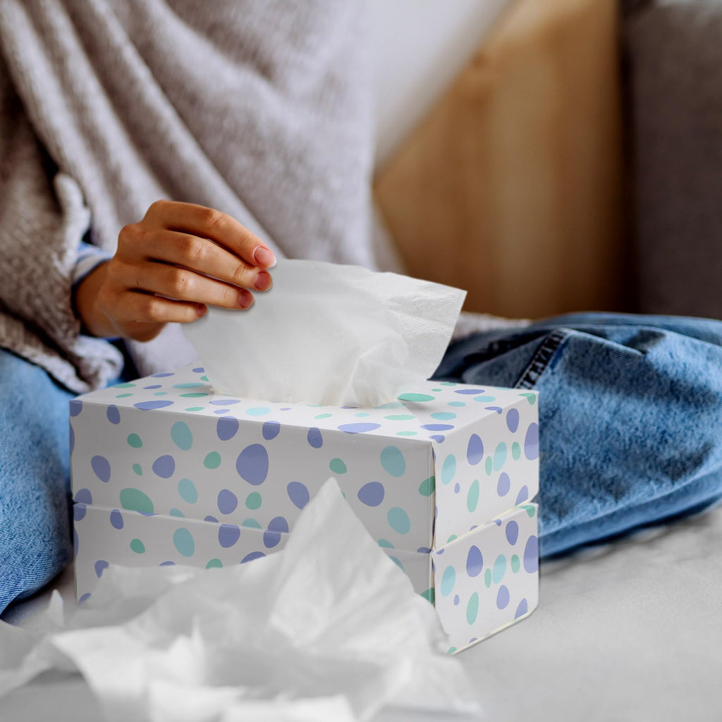 Yinder 12 Pack Facial Tissue Boxe Cube Tissue for Classroom, Spot