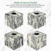 Natural Marble Square Tissue Box Cover ,Stone Modern Decorative Sturdy Napkin Box Holder Case,Facial Paper Organizer for Bathroom Vanity Toilet Countertop,Kitchen (1, Green Emerald, 5.71*5.71*5.51)