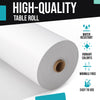 Exquisite White Plastic Table Cover Roll 40" X 600' Table Cloth Plastic Cover Roll - Premium Quality Thick 0.5 MIL Banquet Rolls - Disposable Tablecloth Rolls