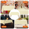 xozeooeu 15 Pack Pale Yellow Paper Tablecloths for Rectangle Tables 55 x 108 Inch, 3 Ply Disposable Table Cloths with Plastic Backing for Wedding, Birthday Party, Banquet