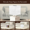 Monarch Abode Tissue Box Cover Square – Handcrafted Wave Embossed White Metal Tissue Holder Box for Bathroom Accessory, Aesthetic Decorative Facial Napkin Cube for Modern Home Decor