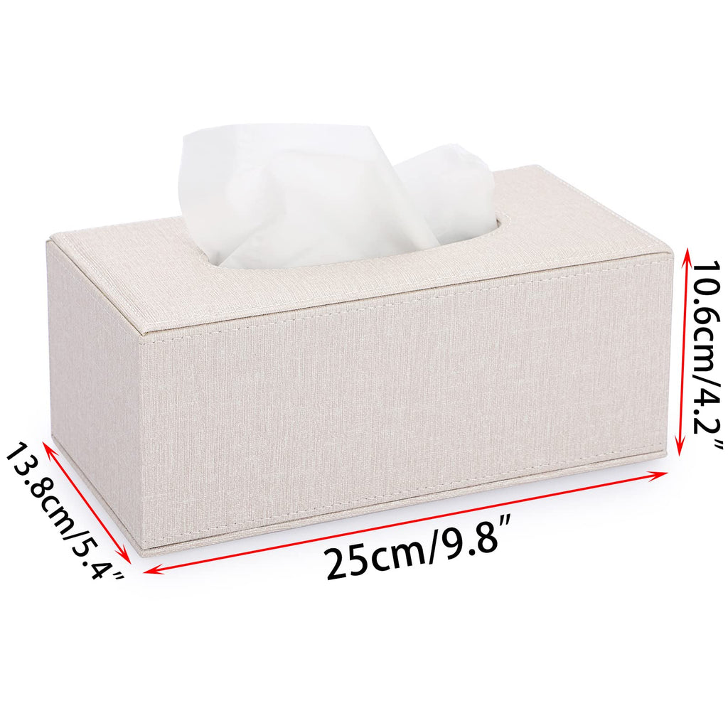 Sumnacon Tissue Box Cover Rectangle Linen Tissue Box Holder，Magnetic Bottom