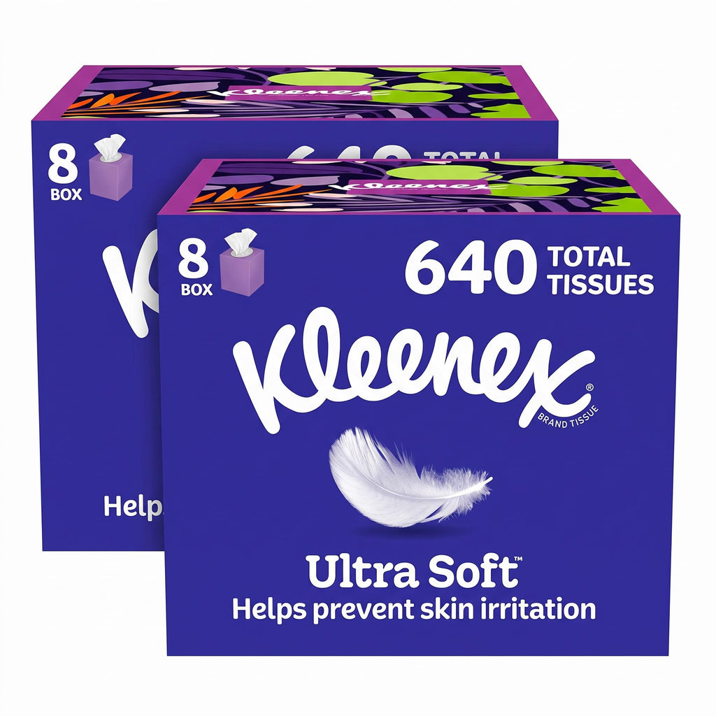 Kleenex Ultra Soft Facial Tissues, Cube Boxes,80 Tissues per Box,3-Ply,Packaging May Vary,(Pack of 16)