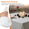 xozeooeu 15 Pack White Paper Tablecloths for Rectangle Tables 55 x 108 Inch, 3 Ply Disposable Table Cloths with Plastic Backing for Wedding, Birthday Party, Banquet