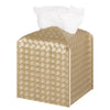 Tissue Box Cover Square Leather Facial Paper Holder, Gold