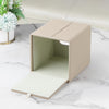 Cretkhp PU Leather Square Tissue Box Cover Tissue Box Holder Cube (Beige)