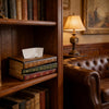 Retro Wooden Antique Book Tissue Box Cover Rectangular Home Library Decor