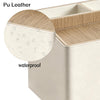 PU Leather Tissue Box Holder Rectangle,Facial Tissue Cover with Tray on Top