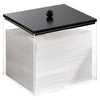 Puricon Acrylic Disposable Facial Towels Holder, Clear Storage Bin with Wood Lid Compatible with Clean Skin Club Towel (NOT Included), Face Towelettes Container for Bathroom Counter -Black