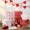 Fuyoooo 12 Pack Cube Facial Tissue Boxes Red Heart for Wedding Party Decor