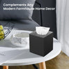 Tissue Box Cover, Square Plastic Tissue Holder with Non-Slip Base, Black
