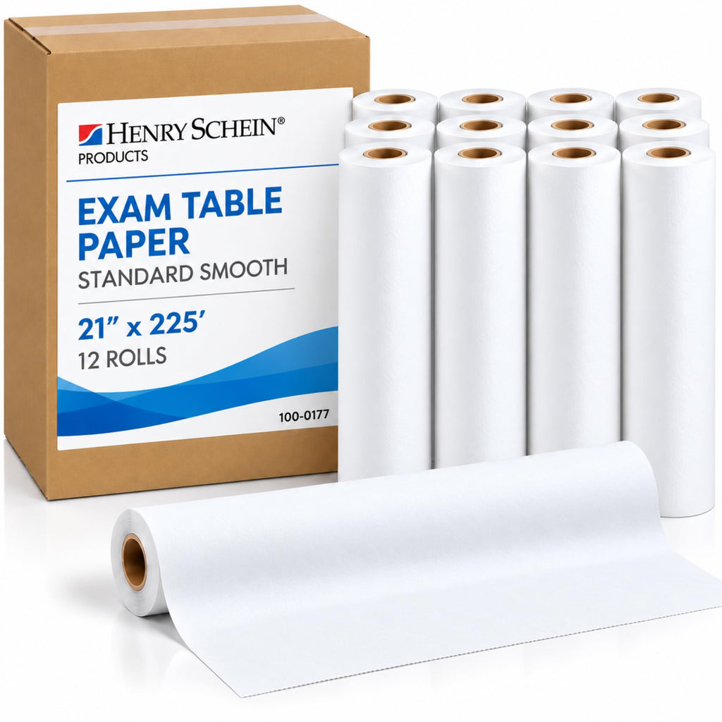 Henry Schein Exam Table Paper, 21" x 225', Smooth, Multi-Purpose, 12 Rolls