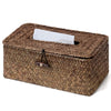 Rectangle Wicker Tissue Box Cover, Woven Seagrass Tissue Holder, Brown