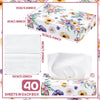Yinder 24 Pcs Small Tissue Cube Box 960 Sheets for Classroom, Flower