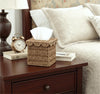 CubesLand Tissue Box Cover W/Scalloped Lid for Home Decor，Square Neutral