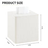 Cretkhp PU Leather Square Tissue Box Cover Tissue Box Holder Cube (Cream)
