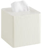Mkono Tissue Box Cover, PU Leather Square Holder with Bottom, Beige