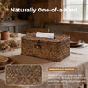 Rectangle Wicker Tissue Box Cover, Woven Seagrass Tissue Holder, Brown