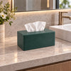 Lorteme Tissue Box Cover Rectangle, Decorative PU Leather Tissue Holder