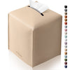 Tissue Box Cover, Tclouda, Modern PU Leather Square Tissue Box Holder for Creative Decorative, Ideal for Bathrooms/Office/Car/Nightstand/Outdoor Tent/Dining Table, 5"X5"X5", Single Beige