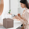 Tissue Box Cover Square Leather Facial Paper Holder, Light Brown