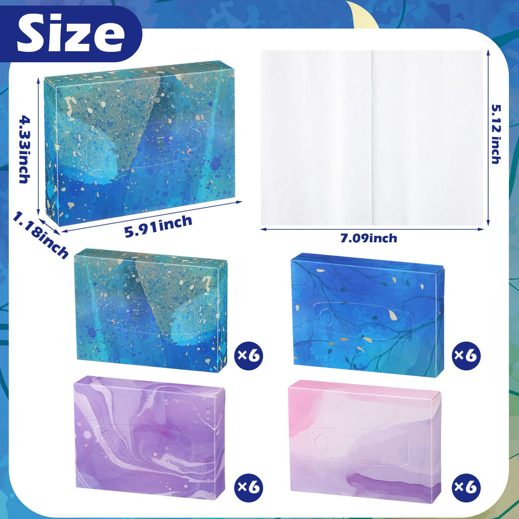 Yinder 24 Pcs Small Tissue Cube Box 960 Sheets for Classroom, Stylish