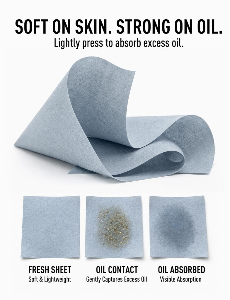 Premium Face Oil Blotting Sheets - 2 Pack for Facial Care or Makeup, Bamboo