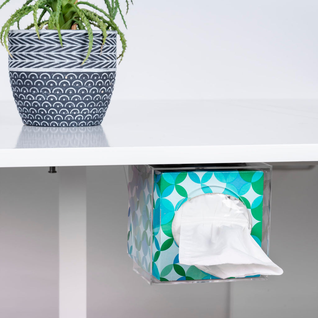 IneVibe Square Tissue Box Holder for Small Spaces Wall Mounted