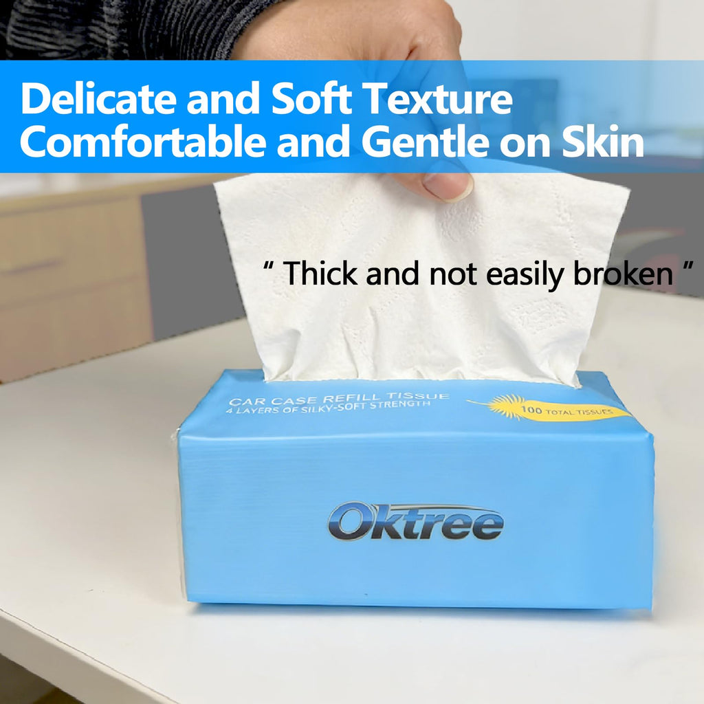 Oktree Tissues, 4-Ply Ultra Soft Facial Tissues, 4 Packs