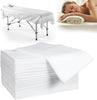 100 Pack 31" x 71" Disposable Non-Woven Massage Table Bed Covers - 2-Ply Waterproof Spa Sheets for Facial, Tattoo & Waxing
