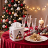 Thyle 2 Pcs Christmas Square Tissue Box Cover PU Leather Reindeer Snowman Tissue Box Holder Closure Xmas Decorations Cube Napkin Holder for Kitchen Car Home Office Living Room Bedroom