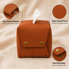 Lartvivré Grained Faux Leather Tissue Box Cover Square, Brown