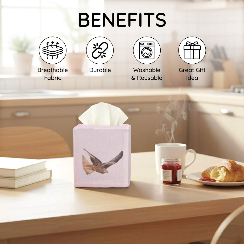EmbroideryLinen.VN Square Tissue Box Cover Cute Set of 2, Eagle