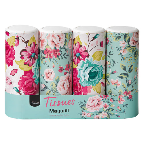 Chic Facial Tissue Holder for Car Cup Holder - Travel Tissue Tubes Box Container (3-ply, 4 Pack, 200 Sheets)
