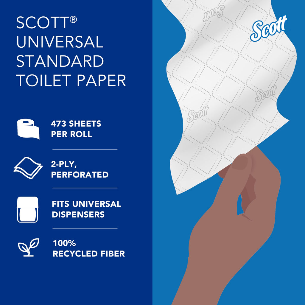 Scott Professional Standard Roll Toilet Paper, Bulk, 80 Rolls (13217)